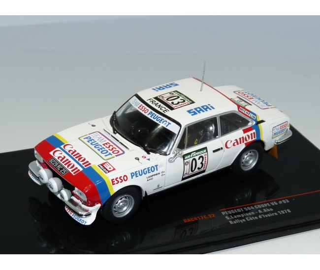 1:43 Peugeot 504 Coupe V6 #03 S.Lampinen Rally Cote d`Ivore 1978