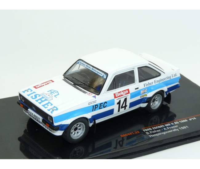 1:43 Ford Escort MK II RS1800 #14 B.Fisher Haspengouw Rally 1980