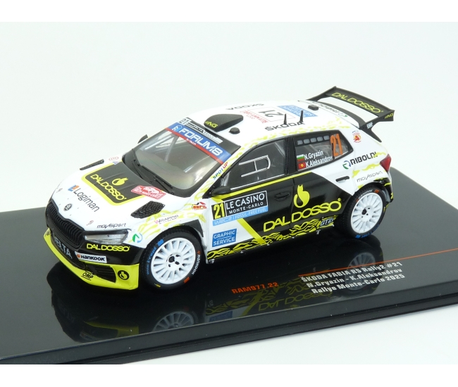 1:43 Skoda Fabia RS Rally2  #21 N.Gryazin Rally Monte Carlo 2025