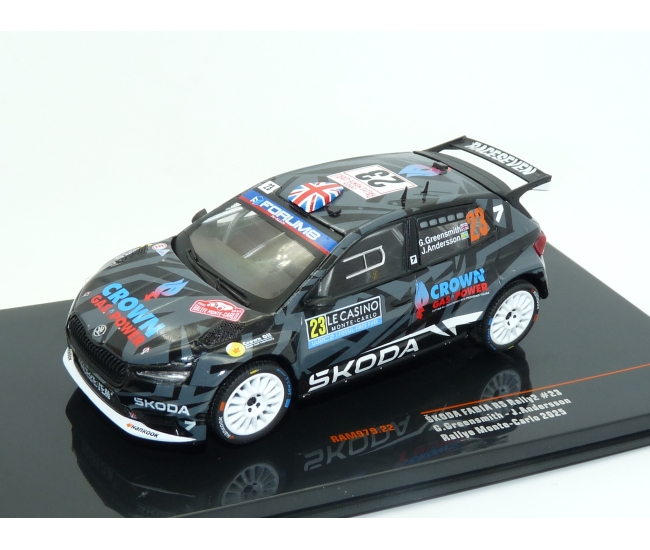 1:43 Skoda Fabia RS Rally2  #23 G.Greensmith Rally Monte Carlo 2025